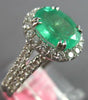 2.26CT DIAMOND & AAA EMERALD 18K WHITE GOLD OVAL & ROUND CLASSIC ENGAGEMENT RING
