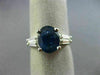 ESTATE LARGE 2.6CT DIAMOND & AAA KASHMIR SAPPHIRE 14K WHITE GOLD ENGAGEMENT RING