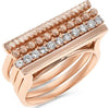 ESTATE .30CT DIAMOND 18KT ROSE GOLD 3D CLASSIC MULTI BAR STACKABLE FUN LOVE RING