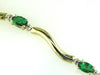 1.64CT DIAMOND & AAA EMERALD 14KT YELLOW GOLD 3D OVAL & ROUND TENNIS BRACELET