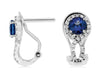 1.34CT DIAMOND & AAA TANZANITE 14K WHITE GOLD HALO CRISS CROSS INFINITY EARRINGS
