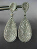 ESTATE LARGE 2.30CT DIAMOND 18K WHITE GOLD 3D CLASSIC TEAR DROP HANGING EARRINGS