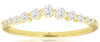 ESTATE .25CT DIAMOND 14KT YELLOW GOLD ROUND GRADUATING V SHAPE ANNIVERSARY RING