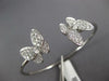 1.95CT DIAMOND 18KT WHITE GOLD 3D DOUBLE BUTTERFLY FLEXIBLE LOVE BANGLE BRACELET