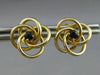 ESTATE .25CT AAA SAPPHIRE 14KT YELLOW GOLD 3D LOVE KNOT STUD EARRINGS #20858
