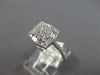 .59CT DIAMOND 14KT WHITE GOLD ROUND & BAGUETTE CLUSTER SQUARE FILIGREE LOVE RING