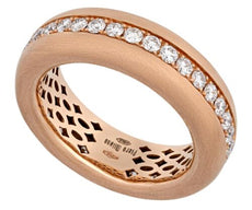 .94CT DIAMOND 18KT ROSE GOLD 3D MATTE & SHINY ETERNITY WEDDING ANNIVERSARY RING