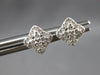 ESTATE .32CT DIAMOND 14KT WHITE GOLD 3D CLUSTER SQUARE FLOWER STUD EARRINGS