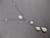 1.03CT DIAMOND 18KT WHITE GOLD DOUBLE TEAR DROP BY THE YARD LARIAT LOVE NECKLACE