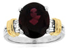 LARGE 5.63CT DIAMOND & AAA RHODLITE 14K 2 TONE GOLD OVAL CLASSIC ENGAGEMENT RING