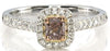 .53CT WHITE & PINK DIAMOND 18KT WHITE & ROSE GOLD 3D CUSHION & ROUND SQUARE RING