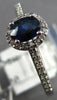 .63CT DIAMOND & AAA SAPPHIRE 14KT WHITE GOLD OVAL & ROUND HALO FRIENDHSHIP RING