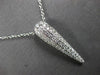 .45CT DIAMOND 14K WHITE GOLD MULTI ROW ELONGATED TEAR DROP PAVE FLOATING PENDANT