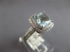 2.37CT DIAMOND & AAA AQUAMARINE 14KT WHITE GOLD CUSHION & ROUND ENGAGEMENT RING