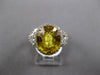 ESTATE LARGE 7.1CT DIAMOND & AAA YELLOW SAPPHIRE 18KT WHITE GOLD ENGAGEMENT RING