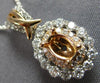 .50CT DIAMOND 18K WHITE & ROSE GOLD OVAL DOUBLE HALO SEMI MOUNT FLOATING PENDANT