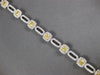 WIDE 5.80CT WHITE & FANCY YELLOW DIAMOND 18KT 2 TONE GOLD SQUARE TENNIS BRACELET