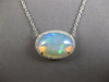 LARGE 7.4CT DIAMOND & AAA AUSTRALIAN OPAL 14KT WHITE GOLD OVAL FILIGREE NECKLACE