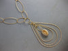 ESTATE EXTRA LARGE .90CT DIAMOND 14KT ROSE GOLD OPEN LINK TEAR DROP FUN NECKLACE