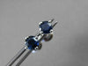 ESTATE .65CT AAA SAPPHIRE 14KT WHITE GOLD CLASSIC ROUND STUD EARRINGS 5mm #23273