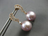 LARGE .60CT DIAMOND & AAA PINK SOUTH SEA PEARL 18K ROSE GOLD 3D HANGING EARRINGS