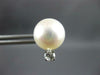LARGE .50CT DIAMOND & AAA SOUTH SEA PEARL 14KT WHITE GOLD STUD EARRINGS #27331