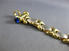 LARGE & LONG 1.0CT AAA SAPPHIRE 14KT 2 TONE GOLD MATTE & SHINY TOGGLE BRACELET