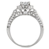 ESTATE 1.5CT DIAMOND 14KT WHITE GOLD 3D CLASSIC ROUND HALO ENGAGEMENT RING