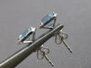 2.16CT DIAMOND & AAA AQUAMARINE 14K WHITE GOLD EMERALD CUT & ROUND STUD EARRINGS
