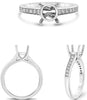 ESTATE .23CT DIAMOND 14KT WHITE GOLD 3D ROUND LUCIDA SEMI MOUNT ENGAGEMENT RING