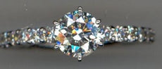 1.69CT DIAMOND 14KT WHITE GOLD ROUND SEMI ETERNITY SHARED PRONG ENGAGEMENT RING