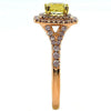 LARGE 1.54CT PINK & FANCY YELLOW DIAMOND 18KT YELLOW & ROSE GOLD ENGAGEMENT RING