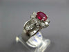 ESTATE 1.96CT DIAMOND & AAA RUBY PLATINUM 3D MULTI SHAPE FLOWER ENGAGEMENT RING
