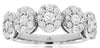 Estate 1.30Ct Diamond 14Kt White Gold 3D Classic Multi Flower Cluster Anniversary Ring