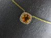 1.04CT DIAMOND & AAA CITRINE 14KT YELLOW GOLD 3D CUSHION & ROUND SQUARE NECKLACE