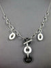 .11CT DIAMOND & AAA ONYX & WHITE AGATE 18KT WHITE GOLD LOVE KNOT LARIAT NECKLACE