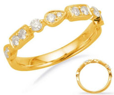 .34CT DIAMOND 14KT YELLOW GOLD ROUND RECTANGULAR & PEAR SHAPE FILIGREE FUN RING