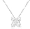 ESTATE .16CT DIAMOND 14KT WHITE GOLD 3D CLASSIC FLOWER LOVE FLOATING PENDANT