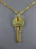 ESTATE 14KT YELLOW GOLD 3D KEY TO YOUR HEART FLOATING PENDANT #25083