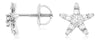 .25CT DIAMOND 14KT WHITE GOLD 3D ROUND & BAGUETTE STAR SCREWBACK STUD EARRINGS