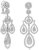 LARGE 7.82CT DIAMOND 18KT WHITE GOLD 3D MULTI TEAR DROP FLORAL HANGING EARRINGS