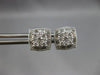 .90CT DIAMOND 14KT WHITE GOLD 3D ROUND & BAGUETTE SQUARE FILIGREE STUD EARRINGS