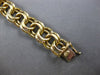 ESTATE LARGE AND LONG 14KT YELLOW GOLD 3D DOUBLE LINK SOLID CHARM BRACELET