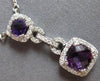 1.26CT DIAMOND & AAA AMETHYST 14K WHITE GOLD CUSHION & ROUND FUN LARIAT NECKLACE