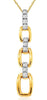 ESTATE .10CT DIAMOND 14KT 2 TONE GOLD MULTI LINK LOVE KNOT FUN FLOATING PENDANT