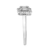 .50CT DIAMOND 18KT WHITE GOLD ROUND & BAGUETTE CLUSTER DOUBLE OVAL HALO FUN RING