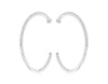 ESTATE LARGE .30CT DIAMOND 14KT WHITE GOLD 3D INSIDE OUT HOOP HANGING EARRINGS