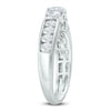 ESTATE 1.5CT DIAMOND 14K WHITE GOLD ROUND & OVAL 3 STONE CHANNEL ENGAGEMENT RING