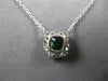 2.46CT DIAMOND & AAA EMERALD 14K WHITE GOLD 3D CLASSIC SQUARE HALO LOVE NECKLACE