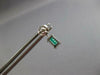 2CT DIAMOND & AAA EMERALD 18KT WHITE GOLD ROUND & BAGUETTE STUD HANGING EARRINGS